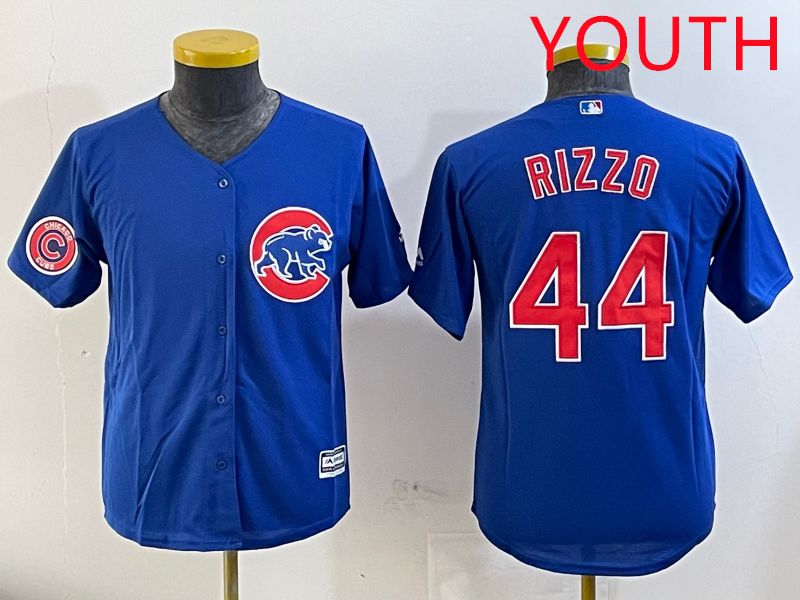 Youth Chicago Cubs #44 Rizzo Blue Game 2025 Nike MLB Jersey style 5->youth mlb jersey->Youth Jersey